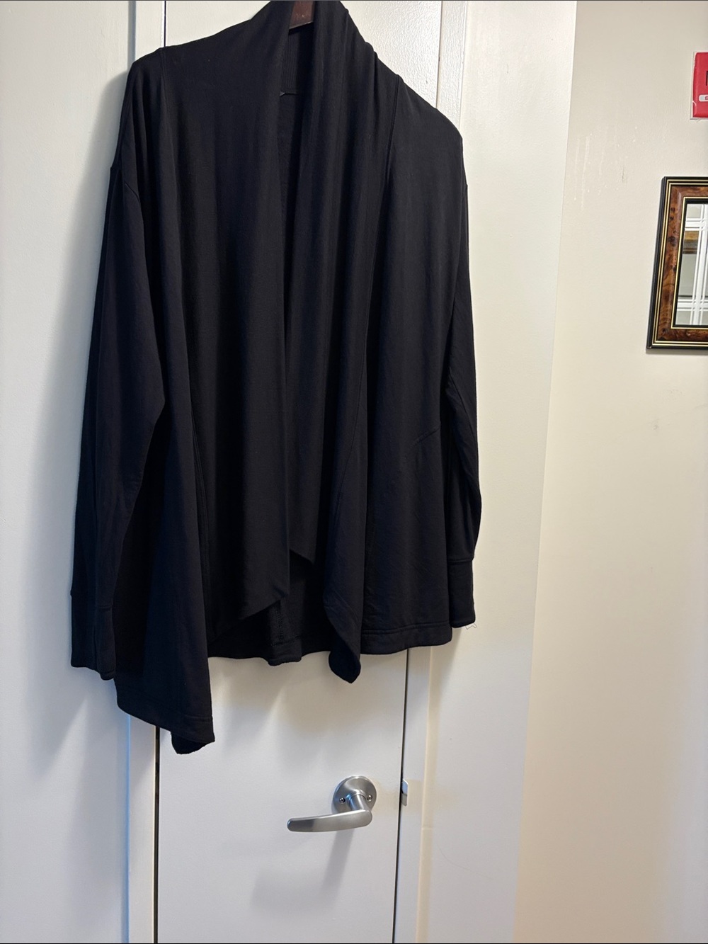 Athleta Black Open Front Draped Cardigan